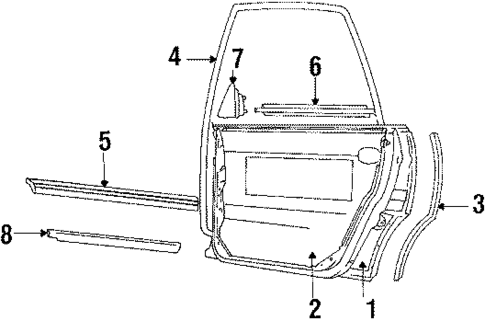 Door & Components for 1987 Audi 5000 Quattro #0