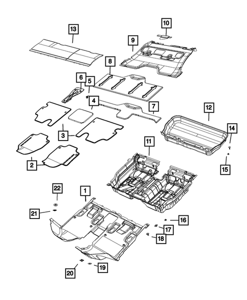 Carpets, Floor Mats, Load Floor and Silencers for 2019 Chrysler Pacifica #0