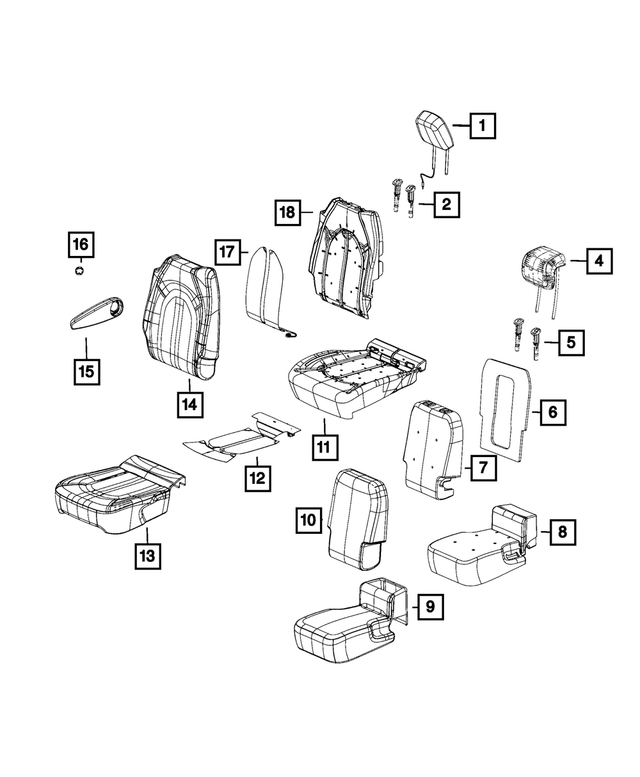 6DG451A3AF - : Second Row Headrest, Right for Mopar Image