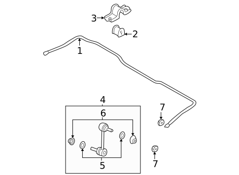 Stabilizer Bar & Components for 2006 Hyundai Elantra #1