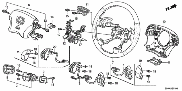 Steering Wheel (SRS) (L4) for 2007 Honda Accord #0