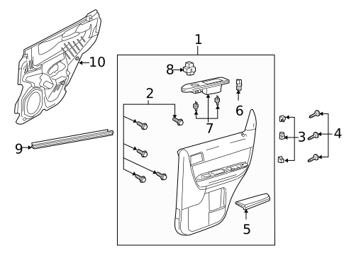 Interior Trim - Rear Door for 2010 Mazda Tribute #0