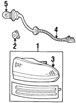 4636359 - Electrical: Socket for Chrysler: Concorde, LeBaron, LHS, New Yorker, TC Maserati, Town &amp; Country | Dodge: Caravan, Daytona, Diplomat, Dynasty, Grand Caravan, Intrepid, Mini Ram Image