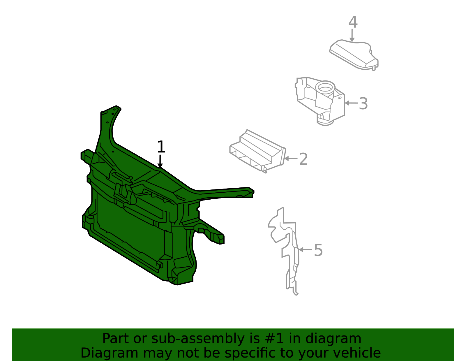 Front Radiator Support For Volkswagen GTI 2008-2009 Steel 1K0805588S