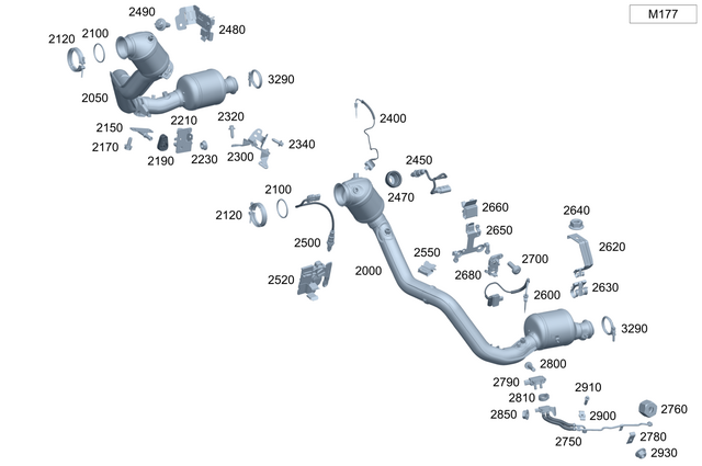 4654907300 - : Exhaust Gas Line, Rear for Mercedes-Benz Image