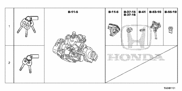 Key Cylinder Set for 2012 Honda Accord #0