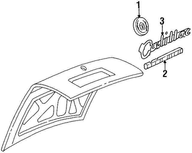 25636491 - Body: Deck Lid Lock Cylinder Crest and Wreath Emblem for GM Image