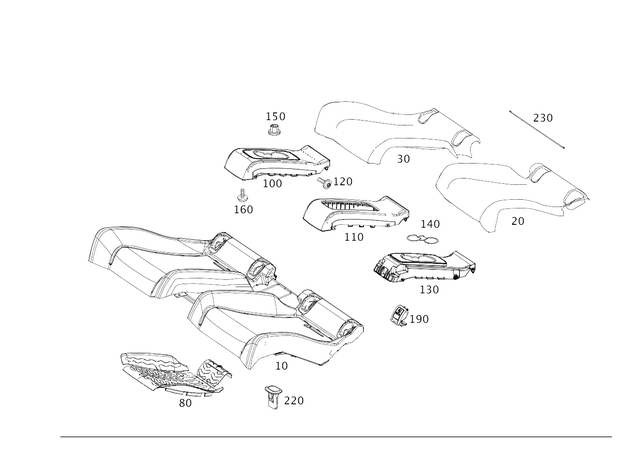 2389204301 - Rear Seat Bench: Outer Cover, Rr Seat Cush for Mercedes-Benz: E400, E450, E53 AMG Image image