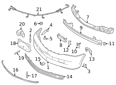 Bumper & Components - Front for 2012 Lincoln Navigator #0