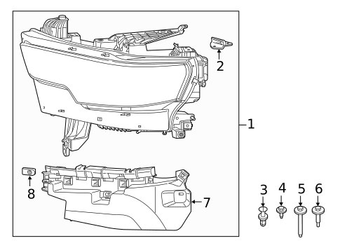 Headlamp Components for 2020 Ram 1500 #1