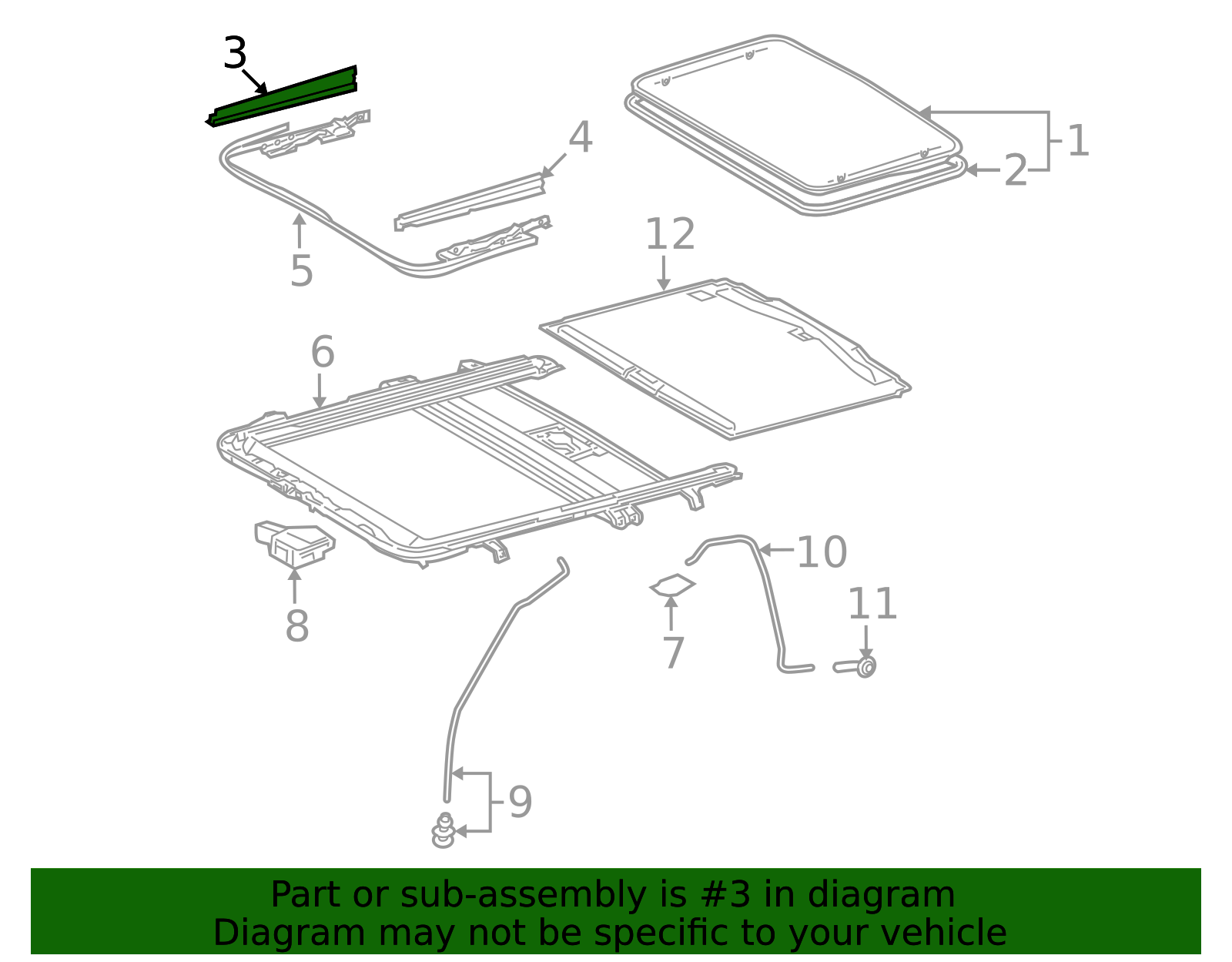 63217 63217-60050 - Sunroof Opening Trim 2008-2024 Toyota | Longo Toyota Parts