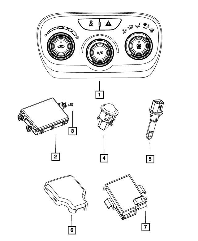68081871AJ - : A/C And Heater Module for Mopar Image