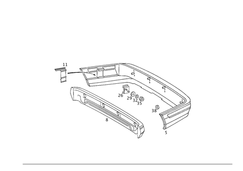 Rear Bumper for 1993 Mercedes-Benz 500SL #1