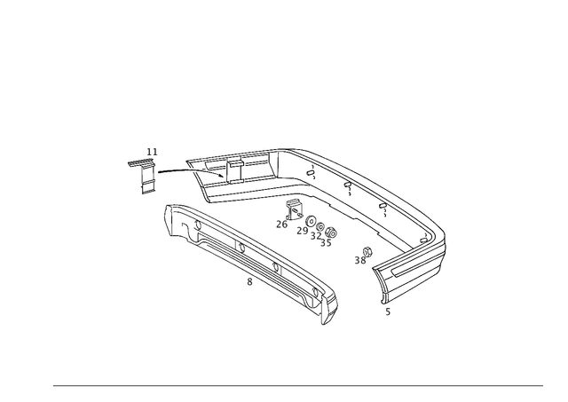 1298800571 - : Bumper, Rear for Mercedes-Benz Image