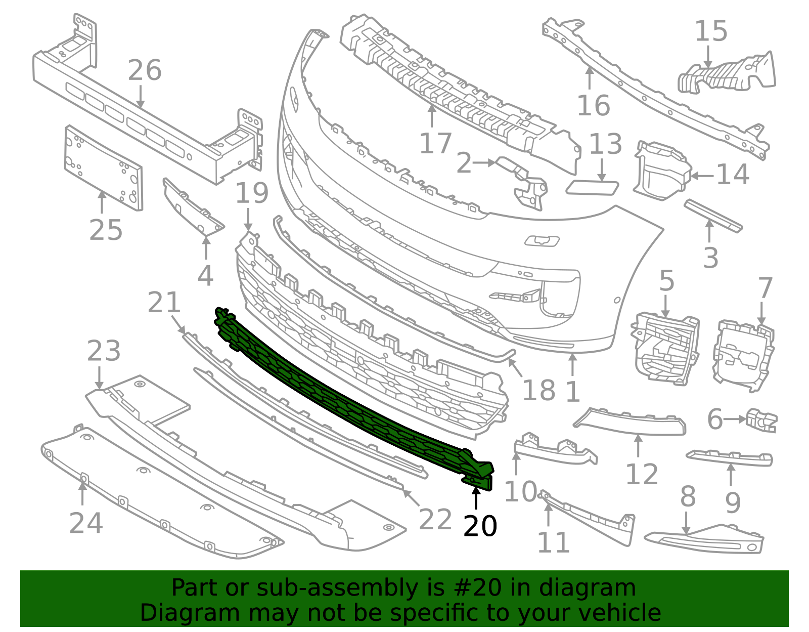Genuine OEM Lower Grille Part# LR168990 Fits 2023 Land Rover Range