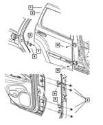55113664AE - Doors, Door Mirrors and Related Parts: Door Hinge, Right for Mopar Image image