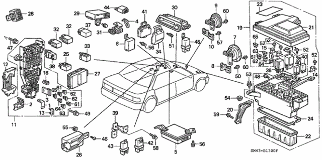 Fuse Box - Relay for 1993 Honda Accord #0