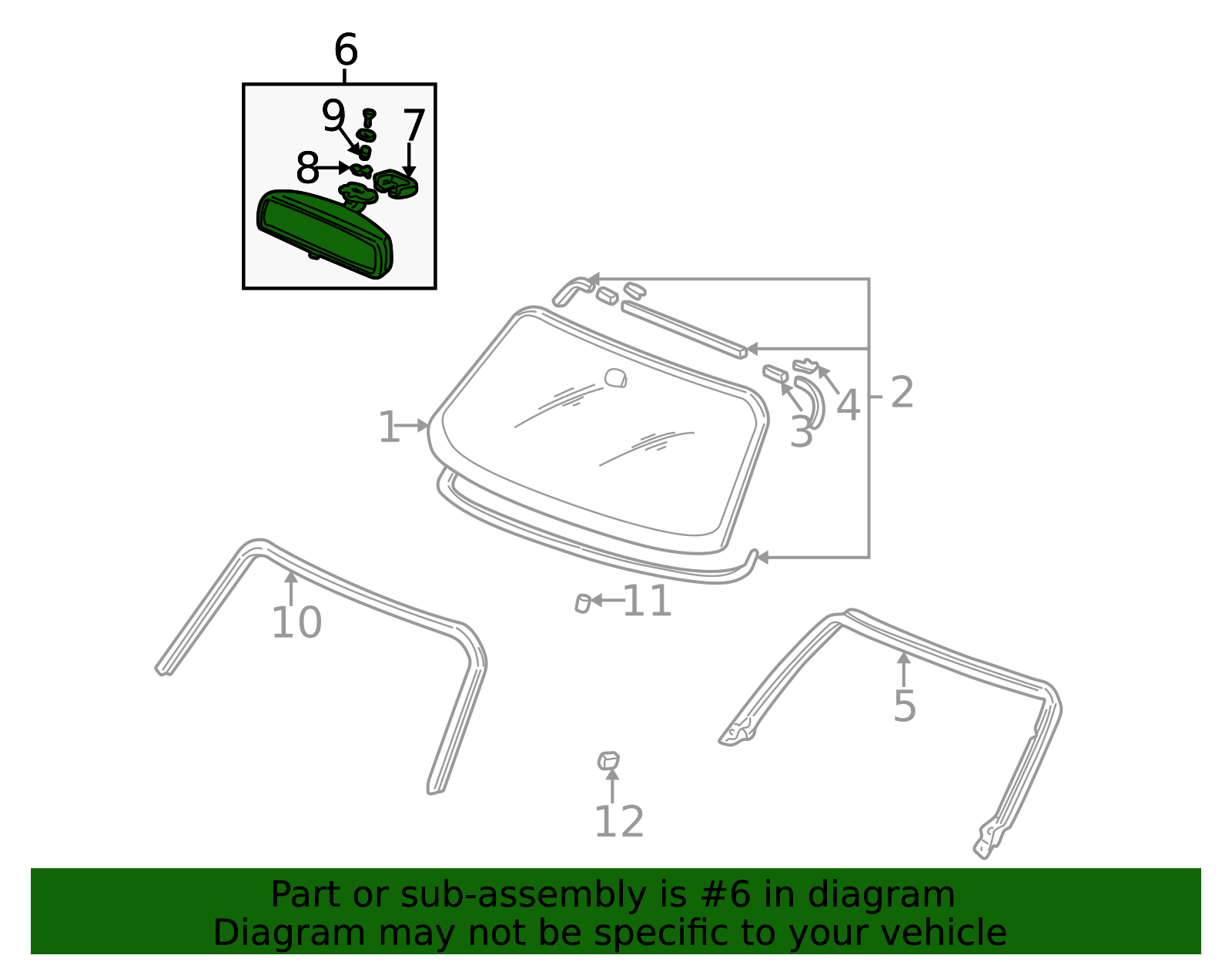 2000-2009 Honda S2000 Interior Rear View Mirror 76400-S2A-003ZA | OEM ...