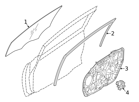 Glass - Front Door for 2017 Kia Forte5 #0