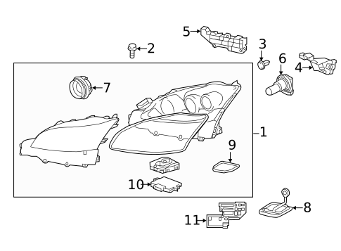 Headlamp Components for 2017 Lexus LS460 #0