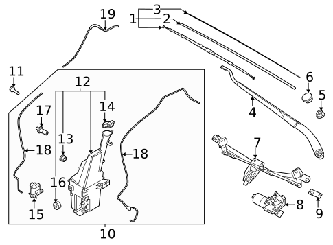 Wiper & Washer Components for 2005 Kia Amanti #3