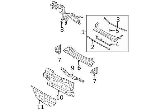 Cowl for 2009 Hyundai Santa Fe #0