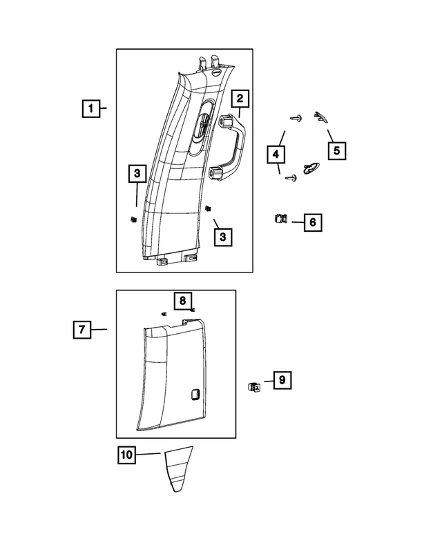 5RH63LK5AH - Interior Trim: B Pillar Lower Molding, Left for Mopar Image image