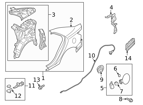 Quarter Panel & Components for 2011 Kia Forte #0