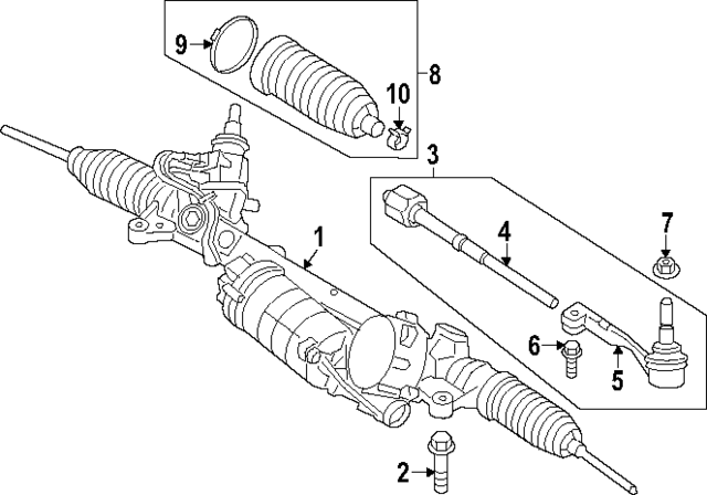 32105B38FA2 - Steering: Gear Assembly for BMW Image