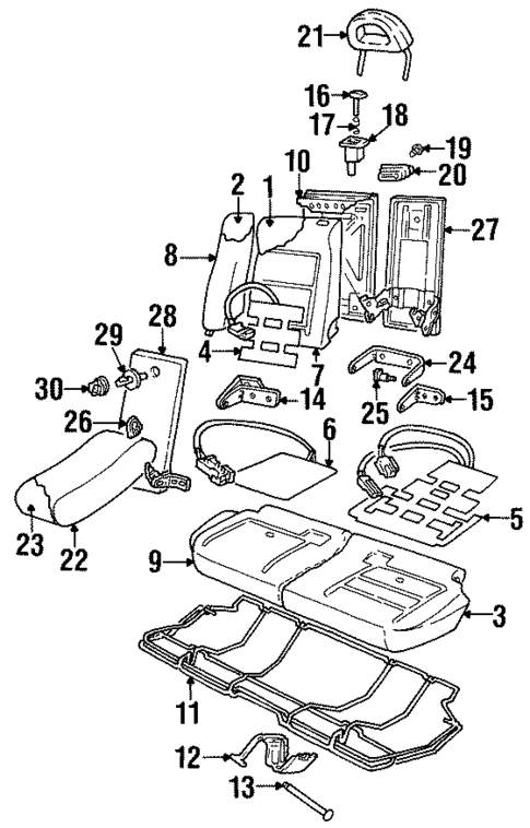 Rear Seat Components for 1998 Cadillac Catera #0