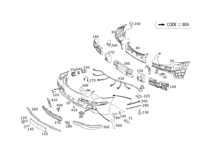 2118800040 - Attachment Parts: Trim for Mercedes-Benz: E320, E500, E55 AMG Image image