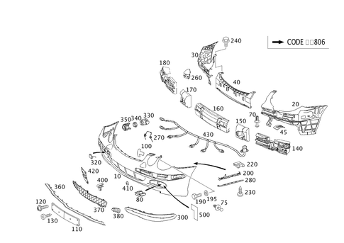 Front Bumper for 1994 Mercedes-Benz E320 #0