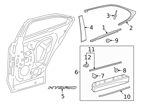 Exterior Trim - Rear Door for 2022 Lexus UX200 #0