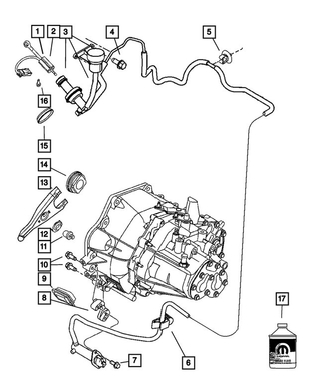 4670237AB - Clutch: Clutch Slave Cylinder Bracket for Mopar Image