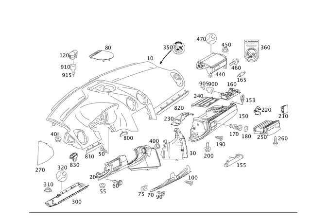 1646803087 - Panelling: Instrument Panel for Mercedes-Benz: GL320, GL550, ML320, ML500, ML550, ML63 AMG Image image