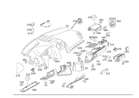 Instrument Panel with Glove Box, Body Parts for Passenger Airbag for 2011 Mercedes-Benz GL550 #0