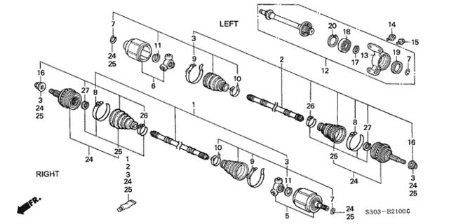 Driveshaft - Half Shaft (1) for 1997 Honda Prelude #0