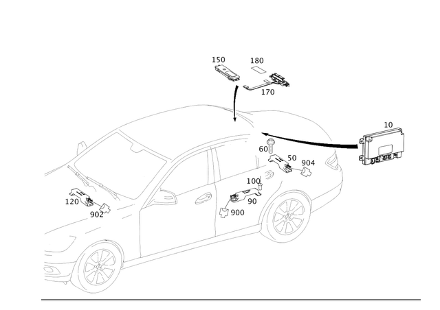 19832310 - Electrical System: Felt Strip for Mercedes-Benz Image image