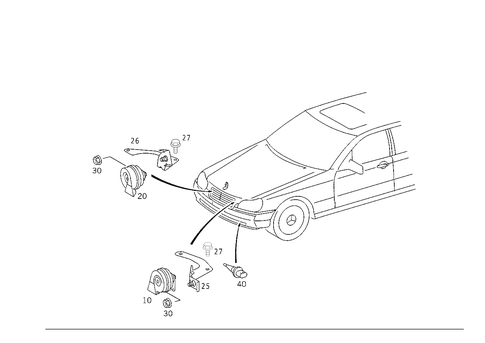 Horn and Outboard Temperature Indicator for 2000 Mercedes-Benz S430 #0