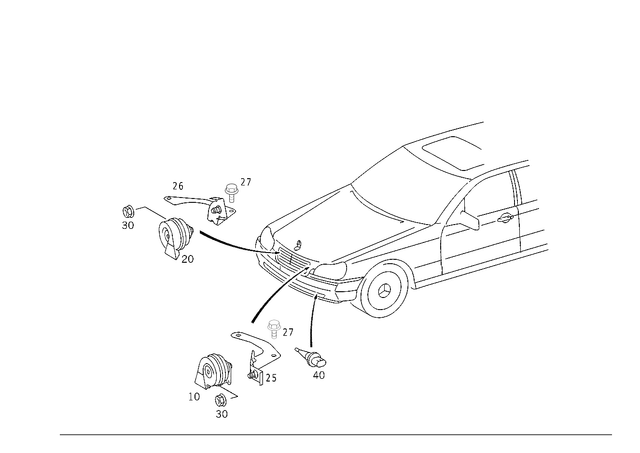 65421220 - Electrical Equipment and Instruments: Horn for Mercedes-Benz Image image