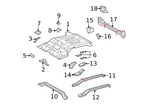 Rear Floor & Rails for 2012 Toyota FJ Cruiser #0