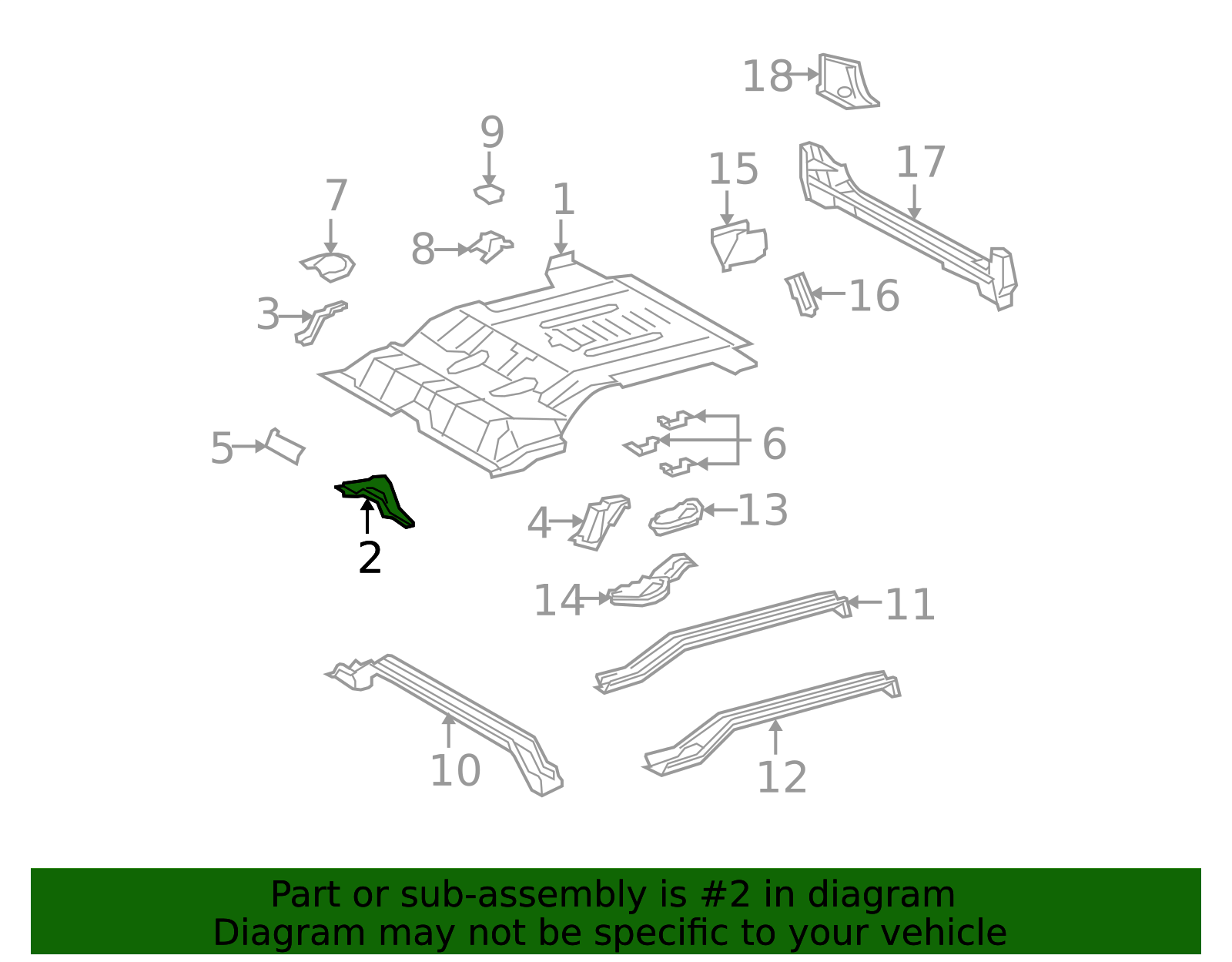 2007-2014 Toyota FJ Cruiser Floor Pan Reinforcement 57551-35010 | OEM ...