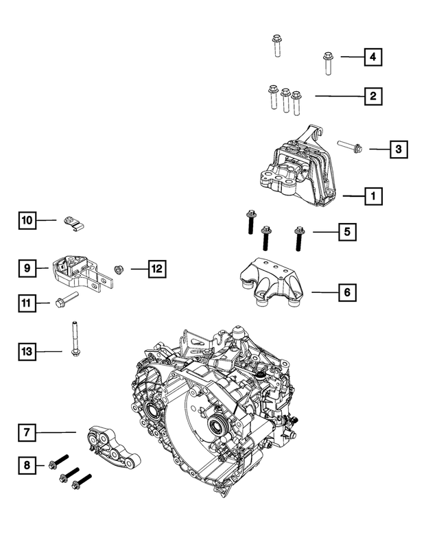 « 68081497AD – C635; 6-Speed; Manual Transaxle : Support Moteur Socle pour Mopar Image »