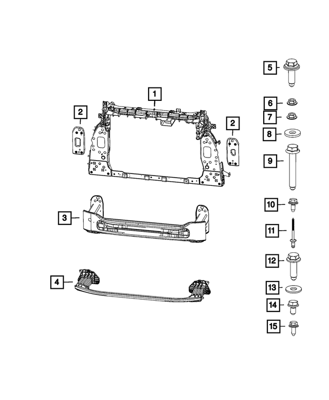 « 68638997AA – Frame, Bumper and Fascia : Support Avant Traverse pour Mopar Image »