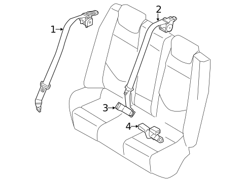 Rear Seat Belts for 2019 Hyundai Ioniq #0