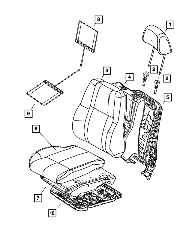 1NE84DX9AD - Interior Trim: Headrest Sleeve, Non-locking for Mopar Image image