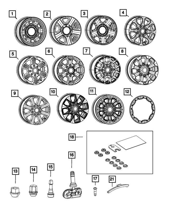 6MS041AUAA - Wheels: Aluminum Wheel, Front Or Rear for Mopar Image
