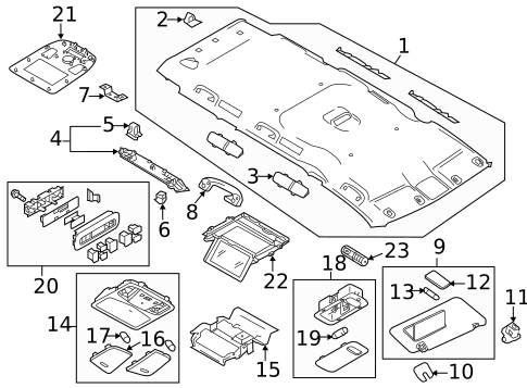 Interior Trim - Roof for 2016 Nissan Quest #0