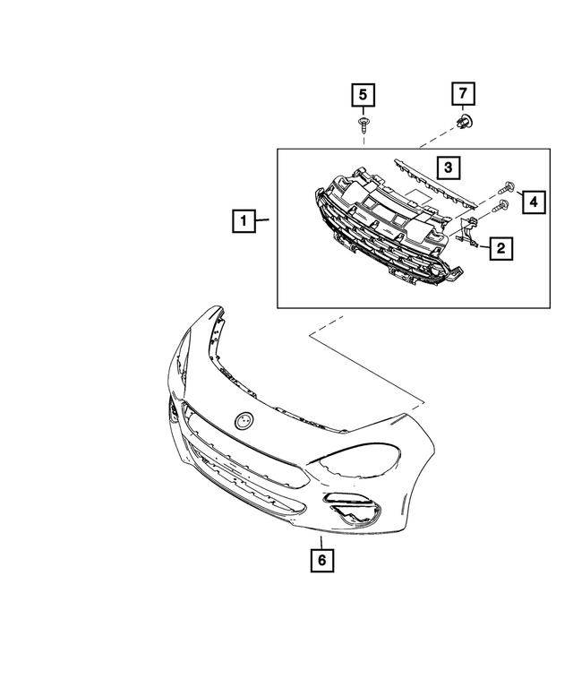 68338616AA - Exterior Ornamentation: Radiator Grille for Mopar Image