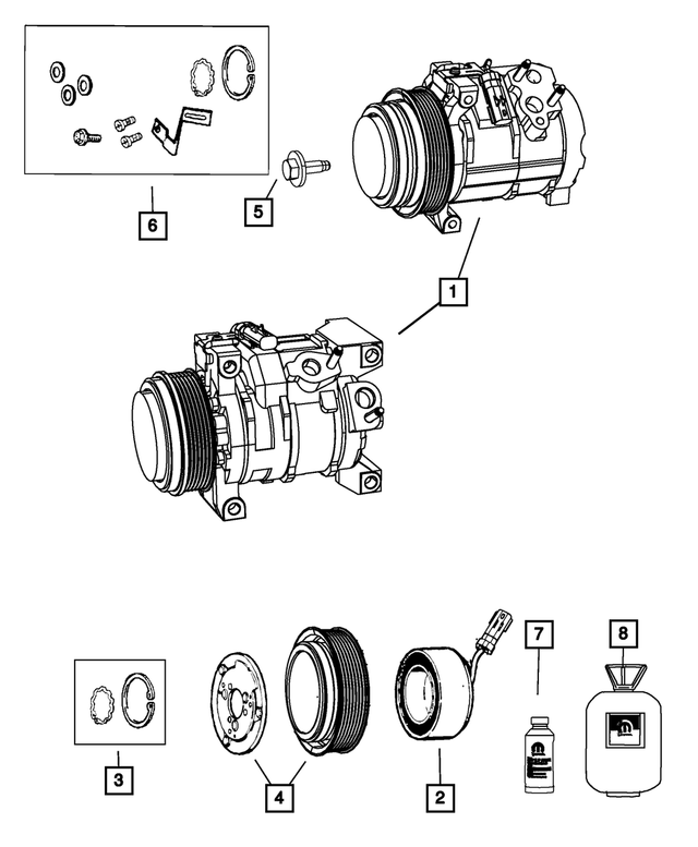 5264454 - Air Conditioners and Heaters: A/C Clutch Snap Ring Kit for Fiat Image